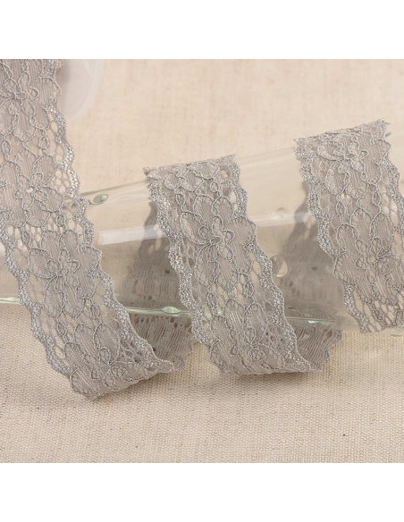 Hellebore Elastic Lace - Medium Gray