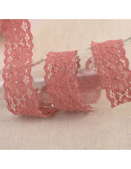 Hellebore Elastic Lace - Old Pink