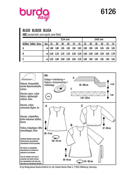 Tunic pattern - Burda 6126