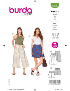 Culotte Skirt Pattern - Burda 6138