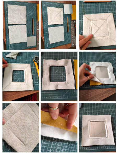 Set of 3 flexible mirrors for play mat and hanging - Square