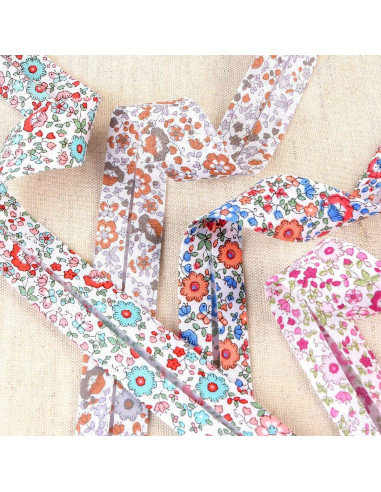 Bias flowers - Steel blue