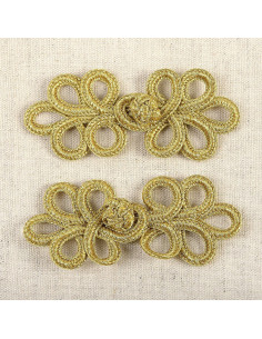 Set of 2 lurex frog closures - Gold