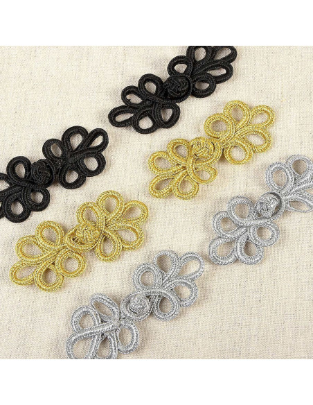 Set of 2 lurex frog closures - Gold