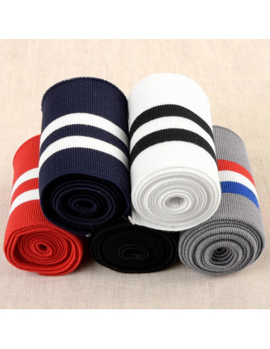 Ribbed cuffs and waistband - Black with white stripes