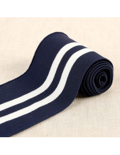 Ribbed cuffs and waistband - Navy with white stripes