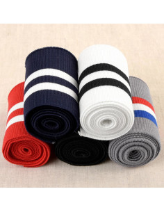 Ribbed cuffs and waistband - Navy with white stripes 2