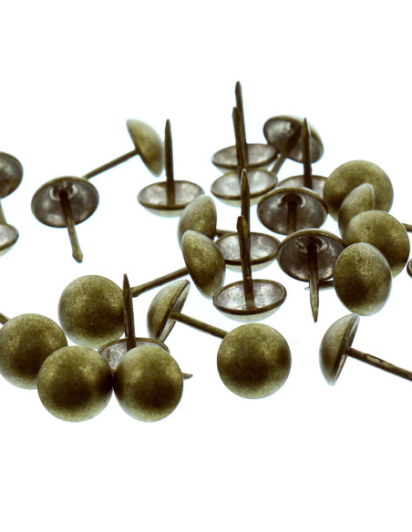 Round upholstery nails - Antique brass