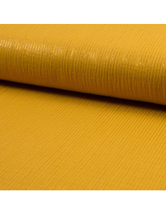 Double gauze cotton lurex fabric - Mustard