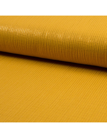 Double gauze cotton lurex fabric - Mustard
