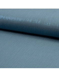 Double gauze cotton lurex fabric - Denim blue