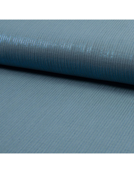 Double gauze cotton lurex fabric - Denim blue