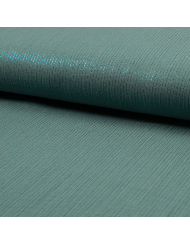 Double gauze cotton lurex fabric - Verdigris