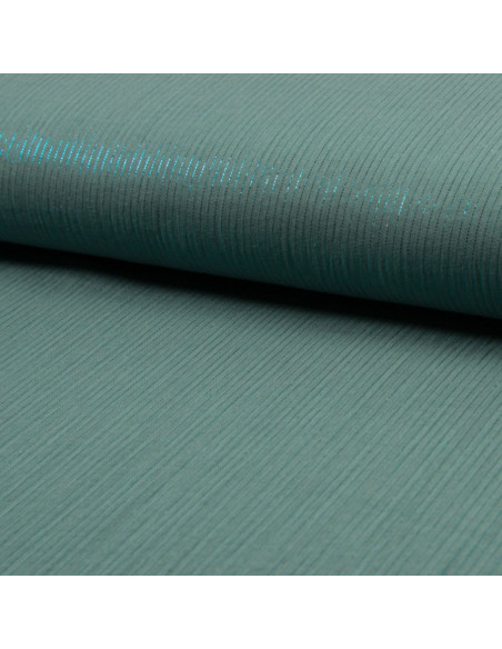 Double gauze cotton lurex fabric - Verdigris
