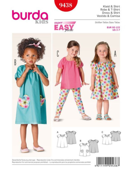 Dress and T-shirt pattern - Burda 9438