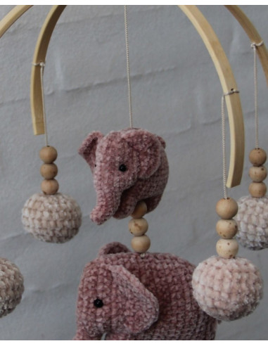 Bamboo mobile for baby - 2 half-circles