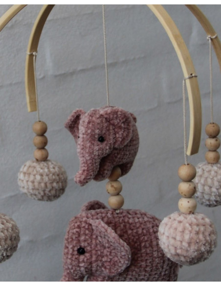 Bamboo mobile for baby - 2 half-circles