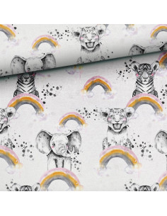 Sweatshirt fabric - Rainbow animals