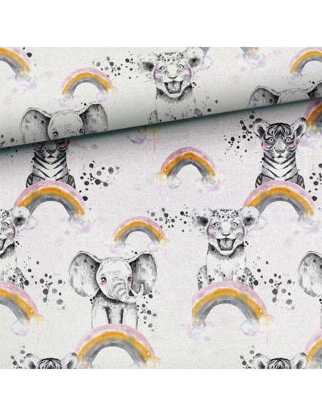 Sweatshirt fabric - Rainbow animals