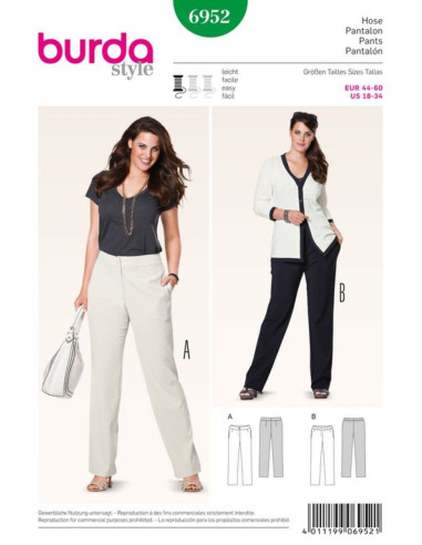 Pants pattern - Burda 6952