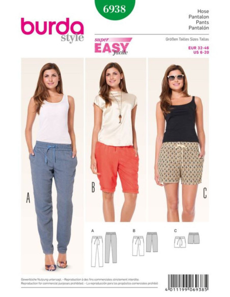 Pants pattern - Burda 6938