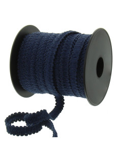Flat raw upholstery braid - Navy blue