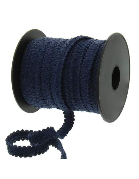 Flat raw upholstery braid - Navy blue
