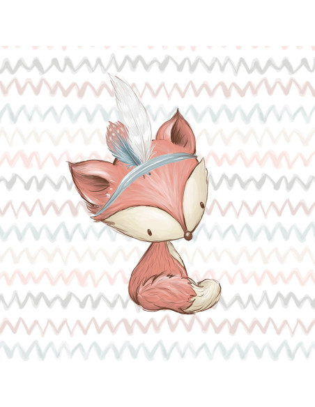 Lightweight sweatshirt fabric panel 40 cm x 50 cm - Little Indian fox