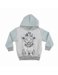 Lightweight sweatshirt fabric panel 40 cm x 50 cm - Pink Indian Lion Cub 2
