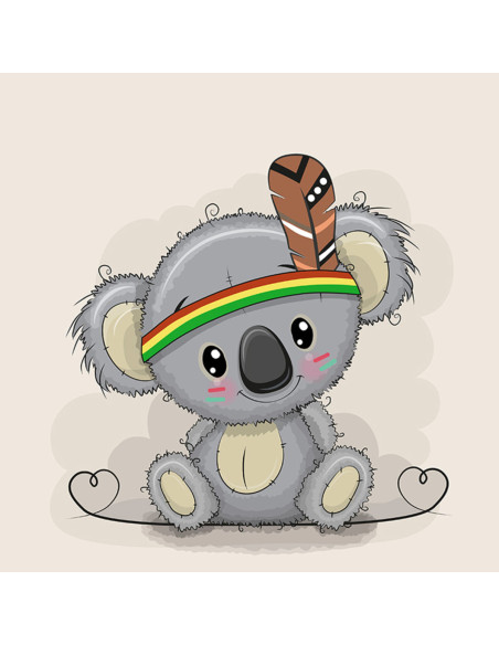 Light sweatshirt fabric panel 40 cm x 50 cm - Indian koala