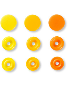 Set of 30 Color Snaps press buttons 12.4 mm - Yellow, yellow-orange, and orange 2