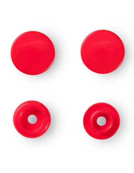 Set of 30 Color Snaps press buttons 12.4 mm - Bright Red