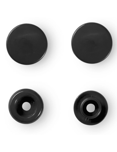 Set of 30 Color Snaps press buttons 12.4 mm - Black