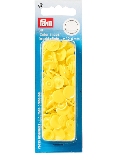 Set of 30 Color Snaps press buttons 12.4 mm - Light Yellow