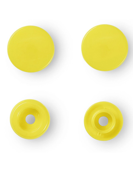 Set of 30 Color Snaps press buttons 12.4 mm - Light Yellow