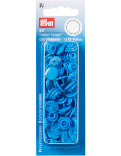 Set of 30 Color Snaps press buttons 12.4 mm - Blue