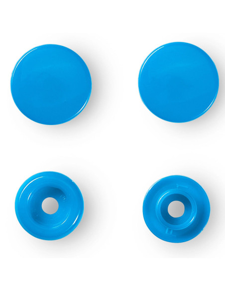 Set of 30 Color Snaps press buttons 12.4 mm - Blue