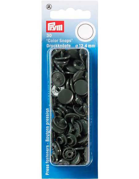 Set of 30 Color Snaps press buttons 12.4 mm - Dark Gray