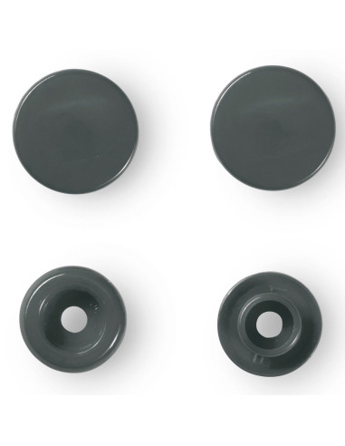 Set of 30 Color Snaps press buttons 12.4 mm - Dark Gray
