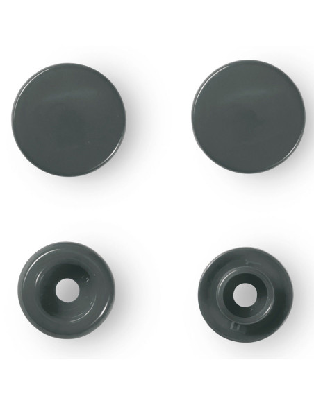 Set of 30 Color Snaps press buttons 12.4 mm - Dark Gray