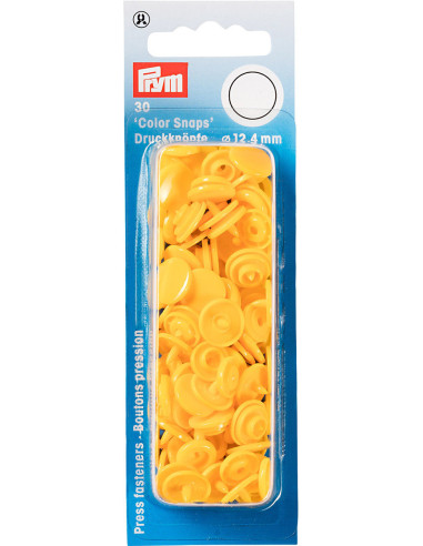Set of 30 Color Snaps press buttons 12.4 mm - Yellow