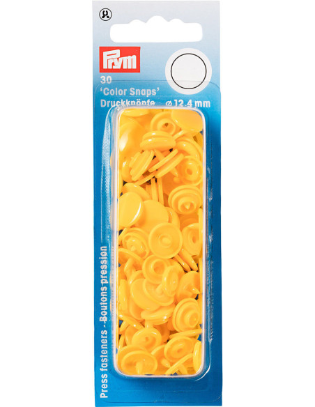 Set of 30 Color Snaps press buttons 12.4 mm - Yellow
