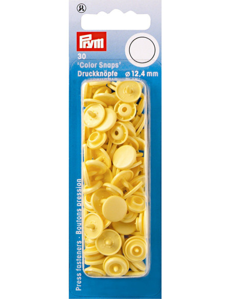 Set of 30 Color Snaps press buttons 12.4 mm - Banana