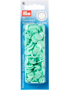 Set of 30 Color Snaps press buttons 12.4 mm - Mint
