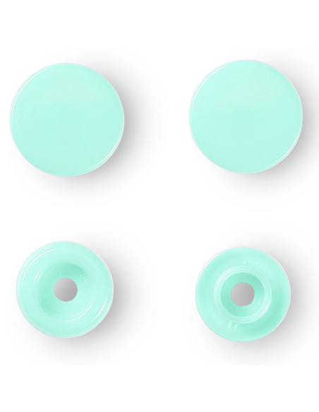 Set of 30 Color Snaps press buttons 12.4 mm - Mint