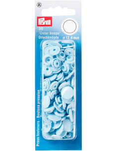 Set of 30 Color Snaps press buttons 12.4 mm - Light blue
