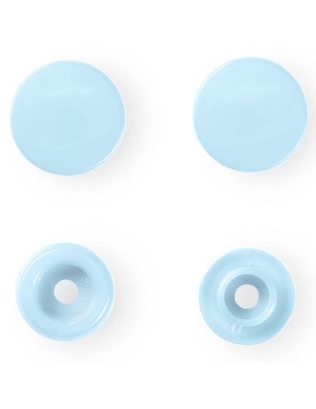 Set of 30 Color Snaps press buttons 12.4 mm - Light blue