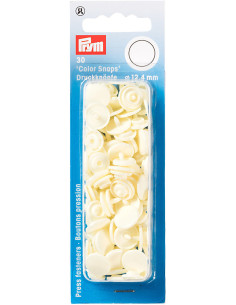 Set of 30 Color Snaps press buttons 12.4 mm - Off-white