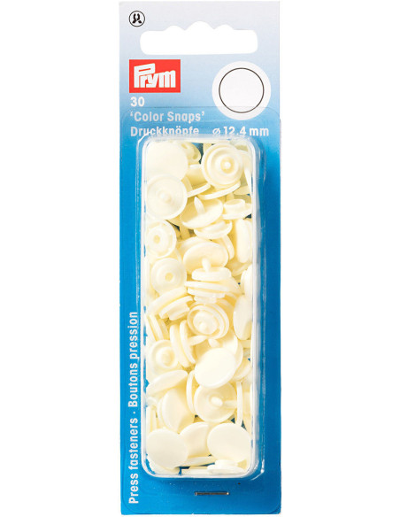 Set of 30 Color Snaps press buttons 12.4 mm - Off-white