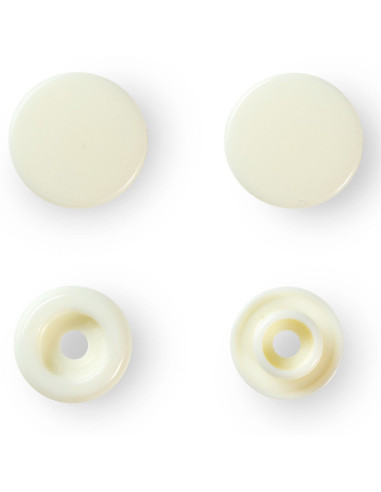 Set of 30 Color Snaps press buttons 12.4 mm - Off-white